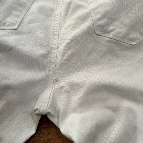 Paige White Maternity Wide Leg Jeans Size 32 Denim Raw Hem Ankle  Designer $229 - Picture 9 of 9